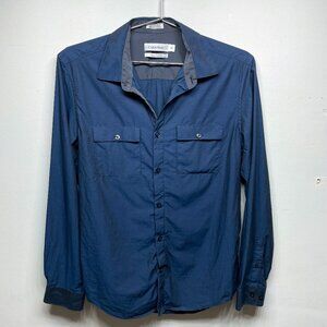 Men's Calvin Klein Liquid Cotton Shirt - Blue - Size Small